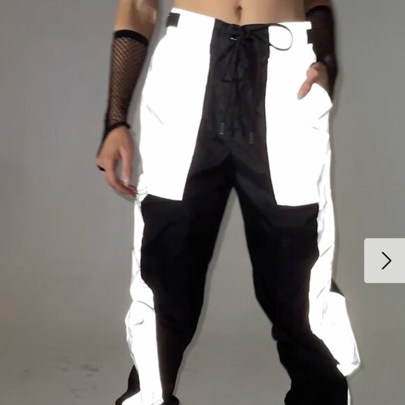 iHeartRaves Reflective Cargo Joggers - Picture 5 of 7